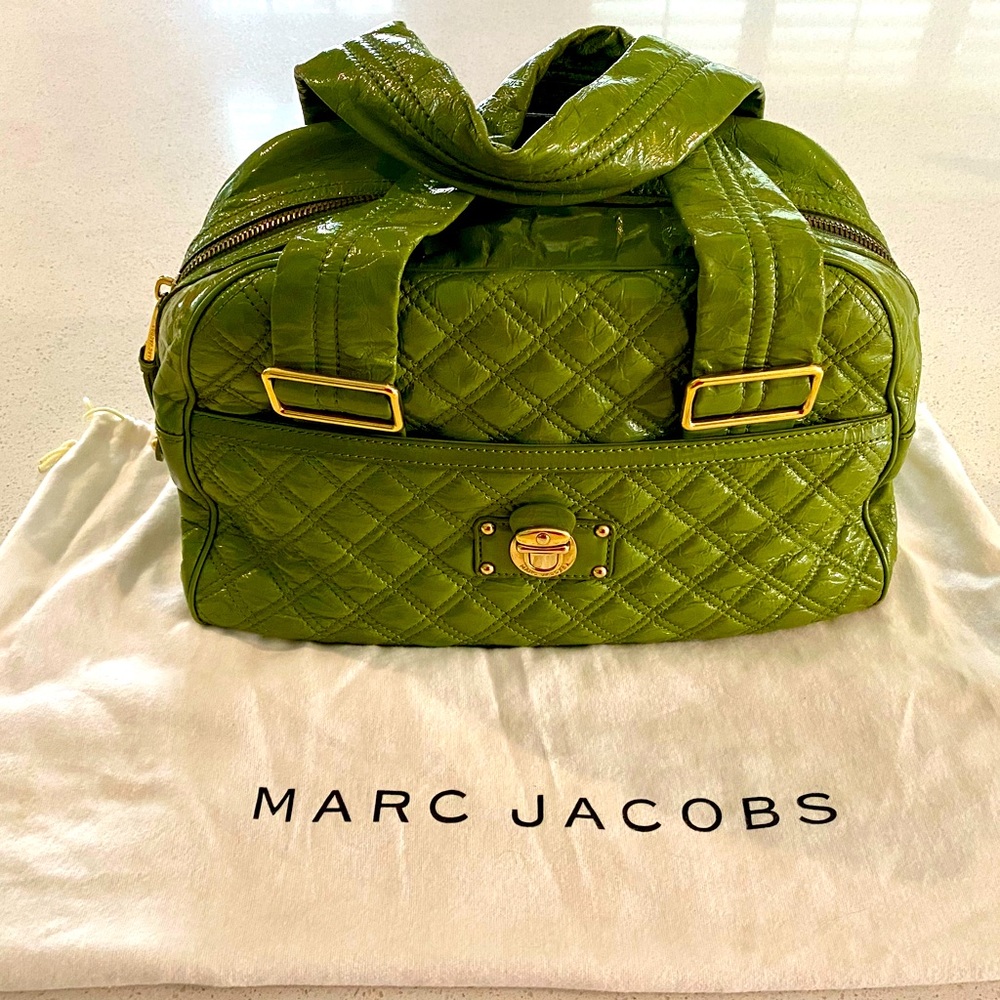 Marc Jacobs Large Goat Leather Bowler - Moss Green